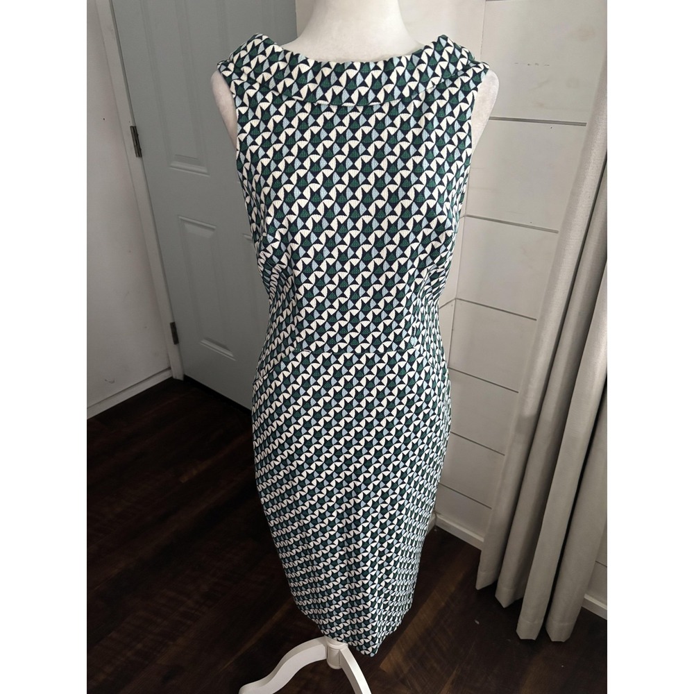 Boden Dress‎ Womens 6 Tall Multicolor Geometric Jacquard Sheath Office Workwear